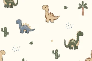 Poplin-katoen-stof-dinoprint-y553
