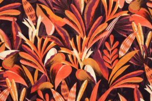 Katoen-voile-stof-bladprint-y475A