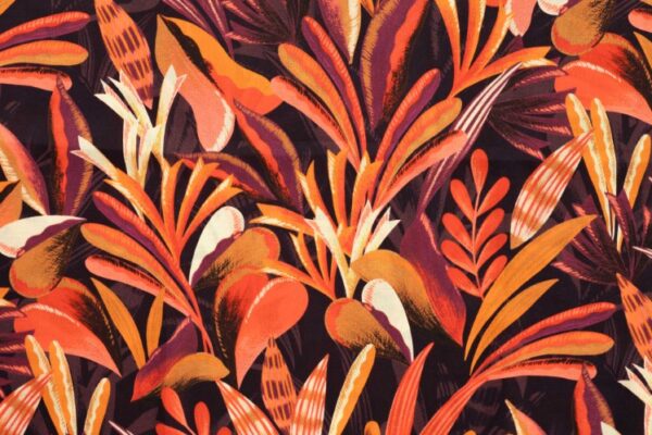 Katoen-voile-stof-bladprint-y475A