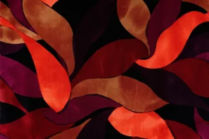 Viscose-satijn-stof-bladprint-y764