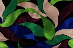 Viscose-satijn-stof-bladprint-y765