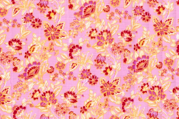Gewatteerde-gestepte-mousseline-stof-ruit-motief-en-bloemenprint-y969-2