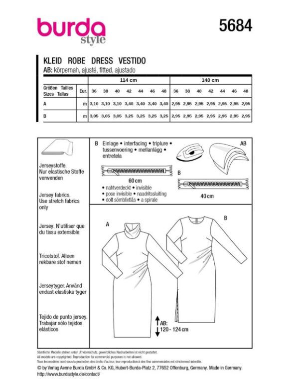 Burda Style, Patroon jurken 5684 - Afbeelding 2