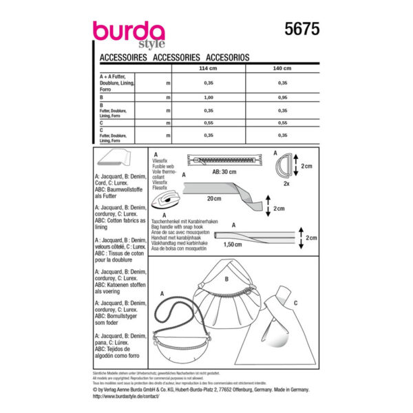 Burda Style, naaipatroon tassenset. - 5675 - Afbeelding 2