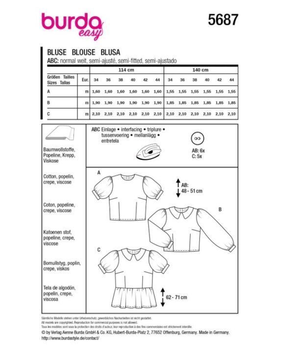 Burda Style, Patroon blouses 5687 - Afbeelding 2