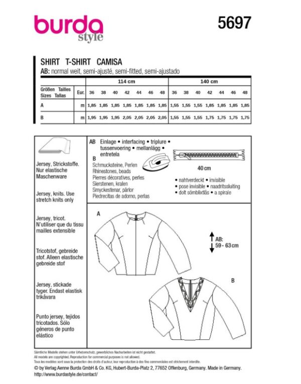 Burda Style, Naaipatroon shirt 5697 - Afbeelding 2