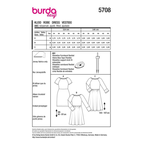 5708 | Burda | naaipatroon | jurken