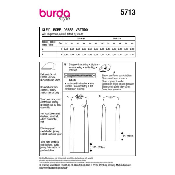 5713 burda naaipatroon jurken.
