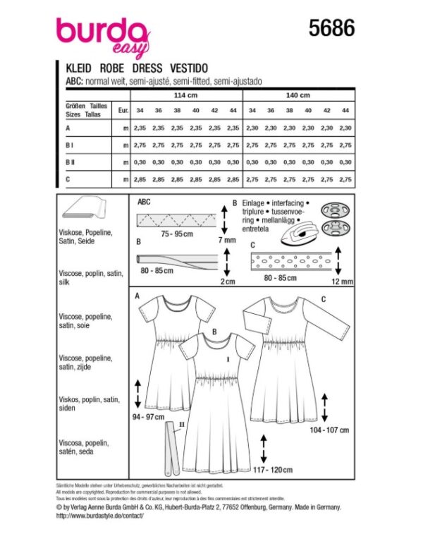 burda patroon jurken 5686