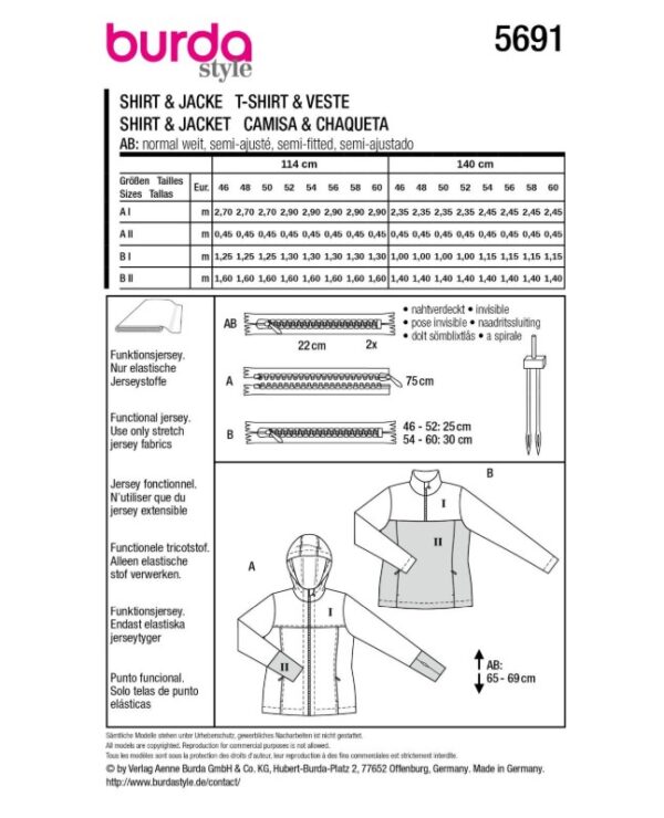 Burda style patroon jas sweater 5691