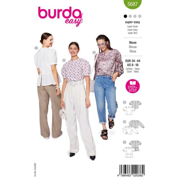 Burda-patroon-blouses- 5687