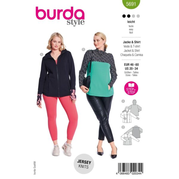 Burda style patroon jas sweater 5691