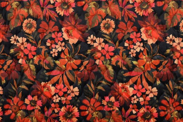 Gestepte-velvet-stof-3-laags-bloemenprint-P009