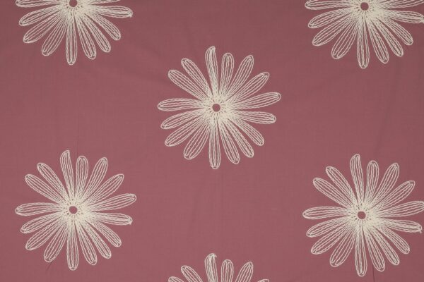 Katoen-poplin-stof-geborduurde-bloemen-Y1079