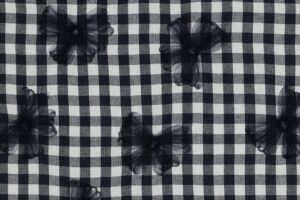 Katoen-ruit-stof-tule-bloemen-P005