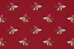 Poplin-katoen-stof-hondjes-met-muts-P041
