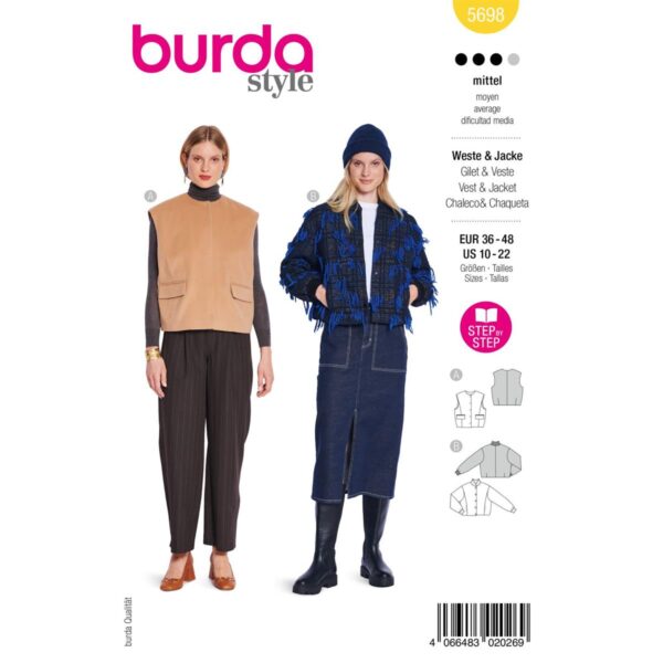 burda naaipatroon Gilet vest jas 5698