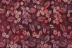Batik-stof-vertricale-streep-met-bloemenprint-P177