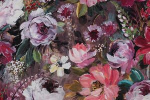 Canvas-stof-digitale-olieverf-bloemenprint-P148