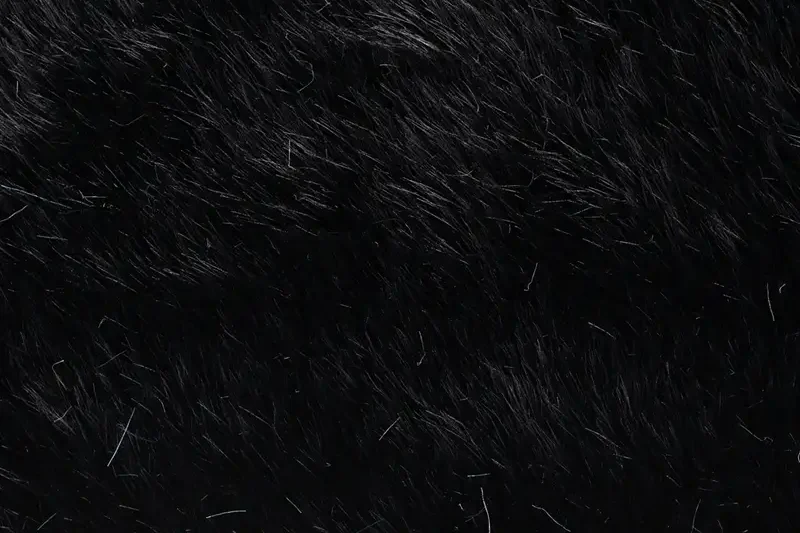 Faux-fur-bont-stof-lang-harig-zwart-P194