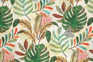 Viscose-relief-stof-bladerenprint-P339