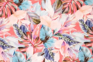 Viscose-twill-stof-bladerenprint-P318