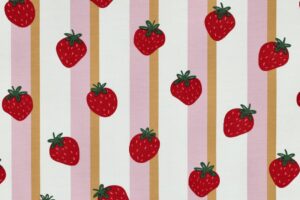 Tricot-katoen-stof-aardbeien-streepprint-P503