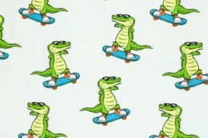 Tricot-katoen-stof-krokodil-op-skateboard-P468