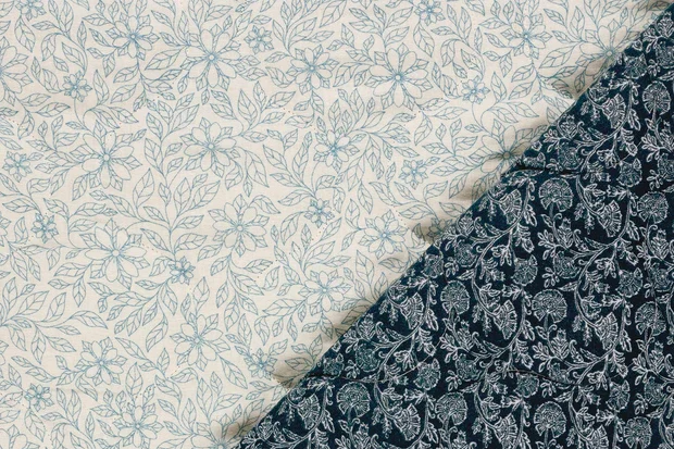 Gestepte-katoen-stof-dubbelzijdig-bloemenprint-p579-2