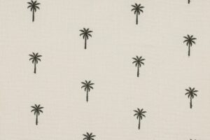 Hydrofiel-double-gauze-stof-geborduurde-palmbomen-P529