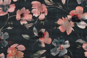 Katoen-satijn-stof-digitale bloemenprint-P520