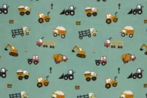 Mousseline-stof-voertuigenprint-P715