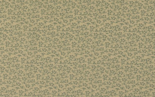 Poplin Katoen Stof, Bloemen Print, Mint/offwhite. P880-1