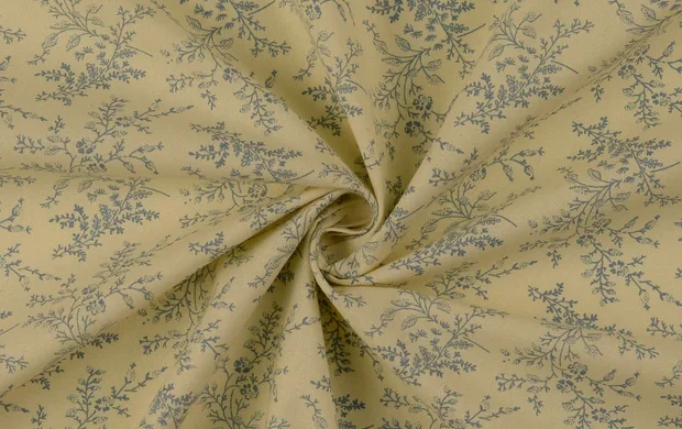 Poplin Katoen Stof, Takjes Print, Baby Blauw/offwhite. P882-2