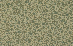 Poplin Katoen Stof, Bladeren Print, Mint/offwhite. P884-1