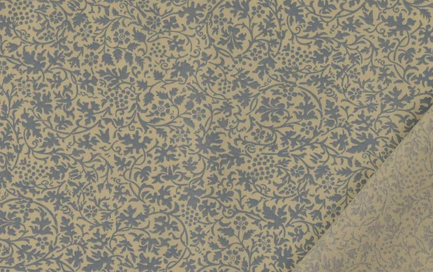 Poplin Katoen Stof, Bladeren Print, Baby Blauw/offwhite. P886-3