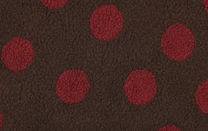 Teddy Jacquard Stof, Stippen, Bruin/aubergine. P900-1