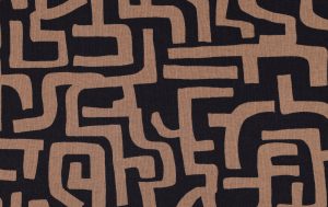 Jogging stof, Abstract, Bruin/Navy. P923-1