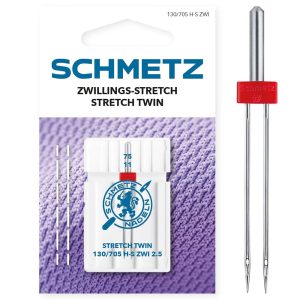 Schmetz Naaimachine Naalden, Tweeling Stretch, 2,5/75