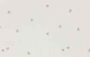 Hydrofiel Mousseline Stof, Vogel Print, Gebroken Wit. P949-1