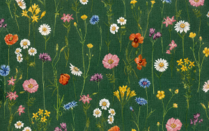 Decoratie stof Gobelin, wilde bloemen, rood/roze/geel/groen/blauw/wit, DG08