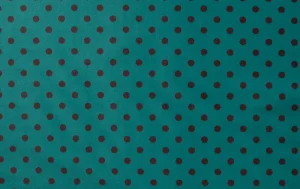 Velours stof, stip print, wijn rood/aqua blauw, A.032-1