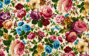 Decoratie stof Gobelin, Lucrecia bloemen, rood/roze/geel/groen/blauw/wit, DG07