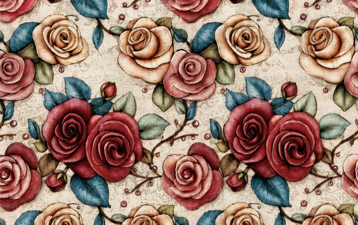 Decoratie stof Gobelin, Formazza bloemen, blauw/roze/rood/wit, DG05