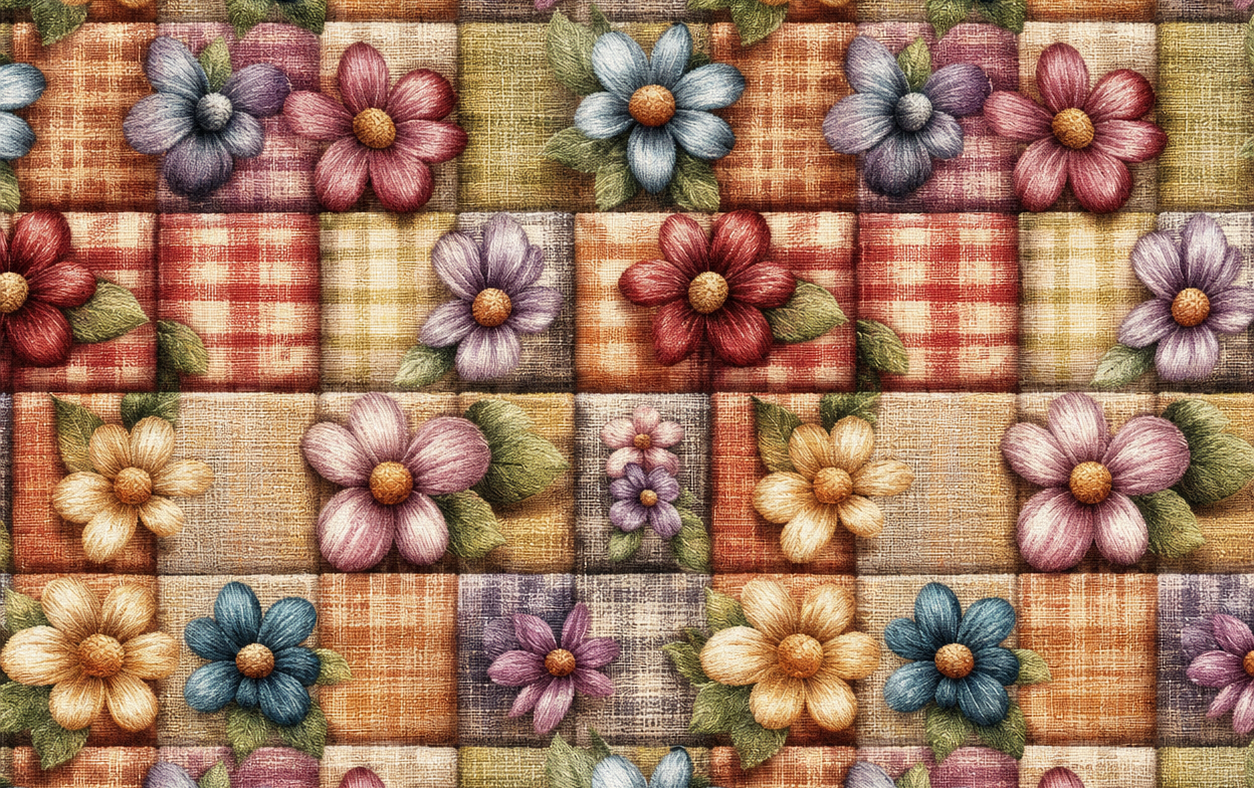 Decoratie stof Gobelin, Arendel lapjes met bloemen, kleurrijk, DG04
