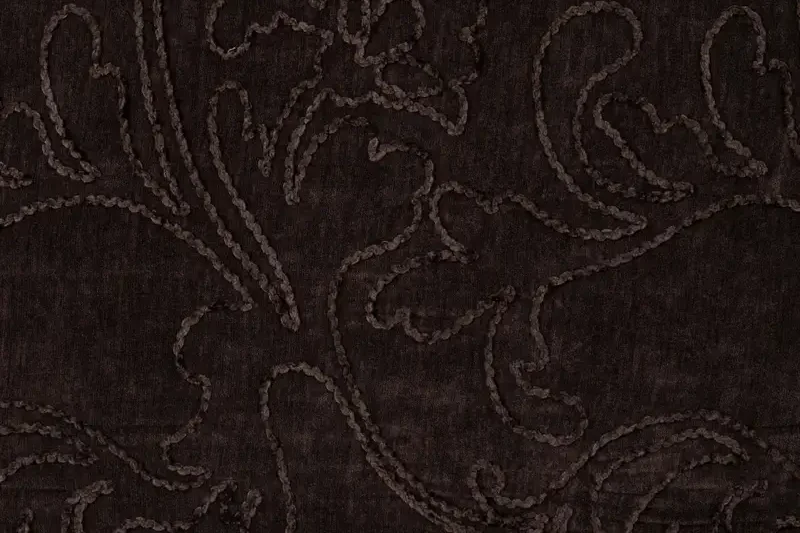 Geborduurde-chenille-bengaline-stof-geborduurde-bladeren-p1050