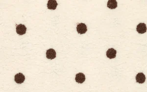 Teddy stof, stip, bruin/ecru. A.042-1