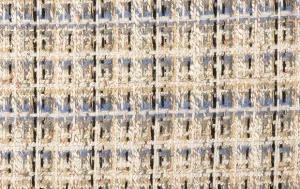 Tweed stof, ruiten, grijs/blauw/ecru, P1010-1