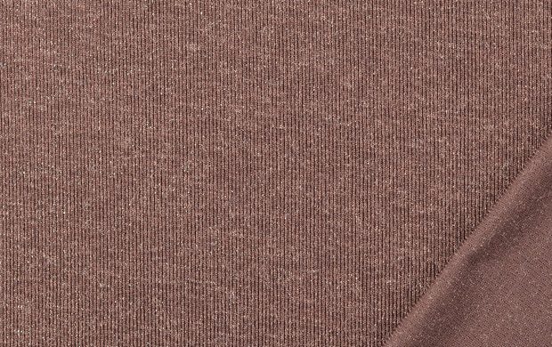 Gebreide rib stof, met glitter, bruin. P979-3