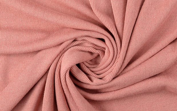 Gebreide rib stof, met glitter, oud roze. P984-2